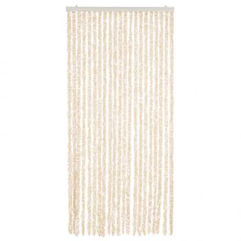 Fliegenvorhang Beige und Weiß 90x220 cm Chenille