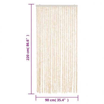 Fliegenvorhang Beige und Weiß 90x220 cm Chenille