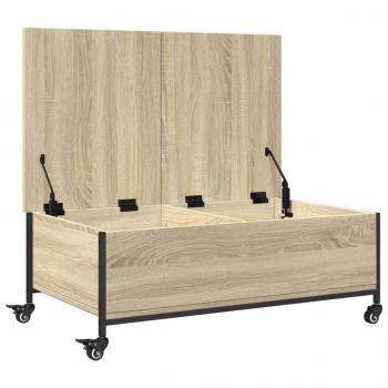 Couchtisch mit Rollen Sonoma-Eiche 91x55x34 cm Holzwerkstoff