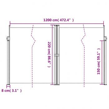 Seitenmarkise Ausziehbar Creme  220x1200 cm