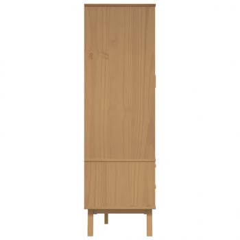 Kleiderschrank OLDEN Weiß Braun 76,5x53x172cm Massivholz Kiefer