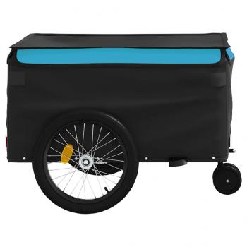 Fahrradanhänger Schwarz und Blau 45 kg Eisen