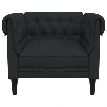 Chesterfield-Sessel Schwarz Stoff