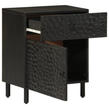 ARDEBO.de - Nachttisch Schwarz 50x33x60 cm Massivholz Mango