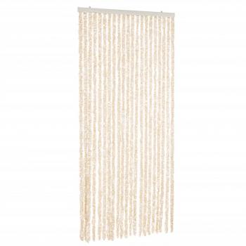 ARDEBO.de - Fliegenvorhang Beige und Weiß 100x220 cm Chenille