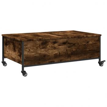 Couchtisch mit Rollen Räuchereiche 91x55x34 cm Holzwerkstoff