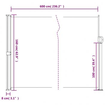 Seitenmarkise Ausziehbar Braun 160x600 cm