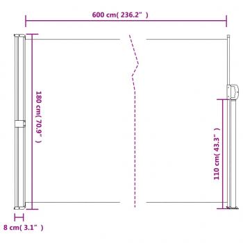 Seitenmarkise Ausziehbar Braun 180x600 cm