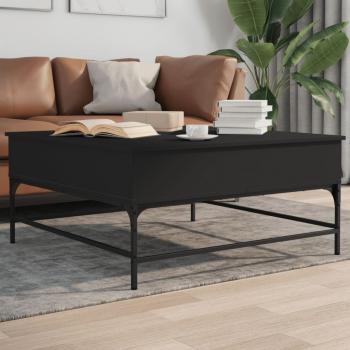 ARDEBO.de - Couchtisch Schwarz 95x95x45 cm Holzwerkstoff und Metall