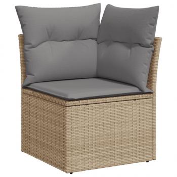 4-tlg. Garten-Sofagarnitur mit Kissen Beigemischung Poly Rattan