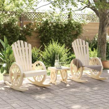 3-tlg. Garten-Lounge-Set Massivholz Tanne