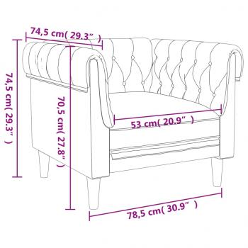 Chesterfield-Sessel Blau Stoff