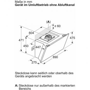 Neff D98IPT2S0 N90 EEK: A+ Kopffreihaube, 90 cm breit, Touch Control, Kochfeldbasierte Haubensteuerung, Home Connect, schwarz