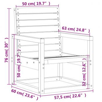 Gartenstuhl Wachsbraun 57,5x63x76 cm Massivholz Kiefer