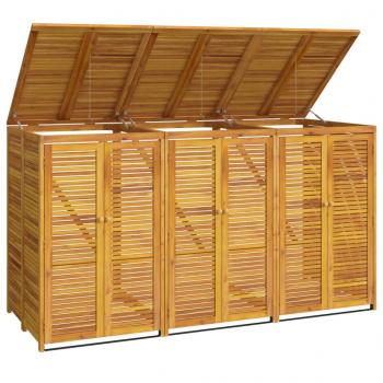 Mülltonnenbox für 3 Tonnen 210x89x117 cm Massivholz Akazie