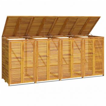 Mülltonnenbox für 4 Tonnen 280x89x117 cm Massivholz Akazie