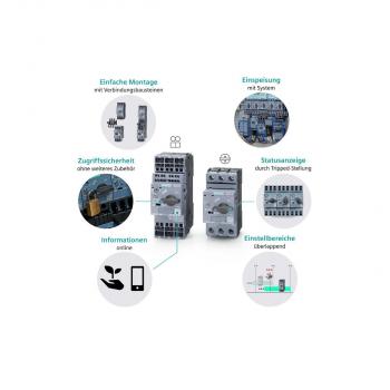 Siemens 3RV2021-4FA10 Leistungsschalter Baugröße S0 für den Motorschutz, CLASS 10 A-Auslöser 34...40 A N-Auslöser 480 A Schraubanschluss