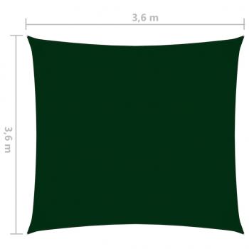 Sonnensegel Oxford-Gewebe Quadratisch 3,6x3,6 m Dunkelgrün