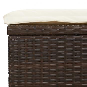 2-Personen-Sonnenliege mit Dach Braun 213x118x97 Poly Rattan