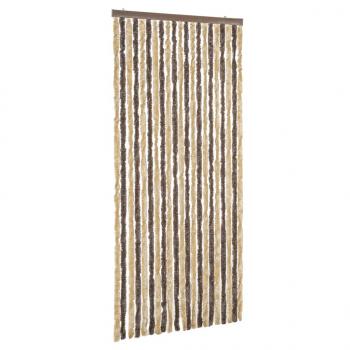 ARDEBO.de - Fliegenvorhang Dunkelbraun und Beige 56x185 cm Chenille