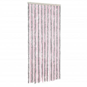 ARDEBO.de - Fliegenvorhang Silbergrau und Rosa 100x200 cm Chenille