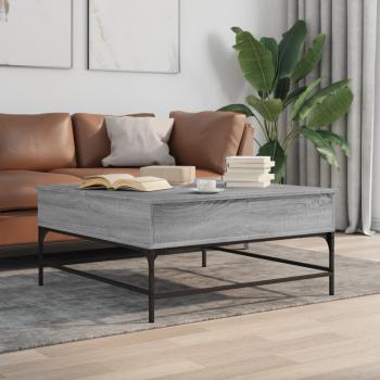 ARDEBO.de - Couchtisch Grau Sonoma 95x95x45 cm Holzwerkstoff und Metall