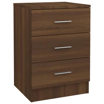 Nachttische 2 Stk. Braun Eichen-Optik 38x35x56 cm Holzwerkstoff