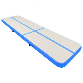 Aufblasbare Gymnastikmatte mit Pumpe 700x100x15 cm PVC Blau