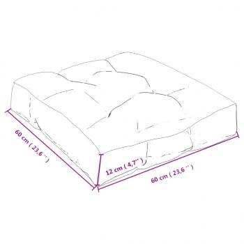 Palettenkissen Türkis 60x60x12 cm Stoff