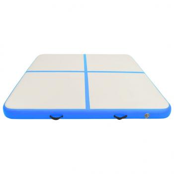 Aufblasbare Gymnastikmatte mit Pumpe 200x200x20 cm PVC Blau