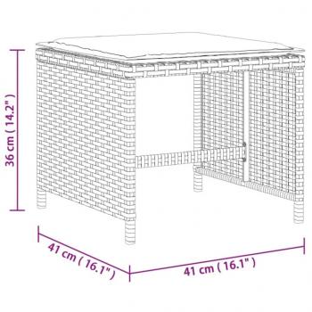 Gartenhocker mit Kissen 4 Stk. Schwarz 41x41x36 cm Poly Rattan