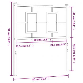 Kopfteil Metall Schwarz 75 cm