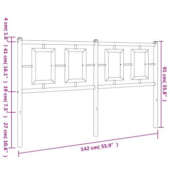 Kopfteil Metall Weiß 135 cm