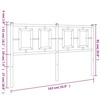 Kopfteil Metall Schwarz 135 cm