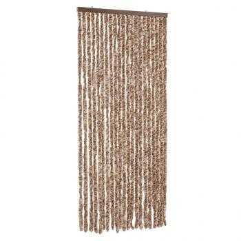 Fliegenvorhang Beige und Dunkelbraun 100x220 cm Chenille