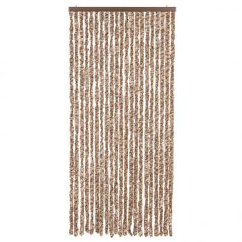 Fliegenvorhang Beige und Dunkelbraun 100x220 cm Chenille