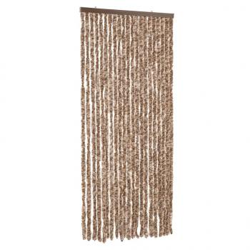 Fliegenvorhang Beige und Dunkelbraun 90x220 cm Chenille