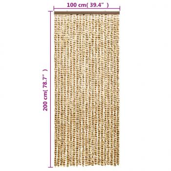 Fliegenvorhang Beige und Braun 100x200 cm Chenille