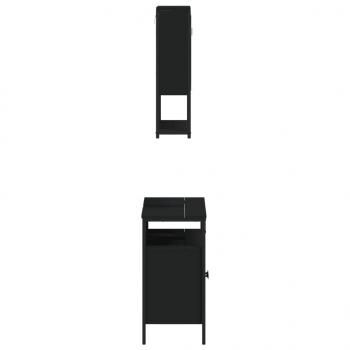 2-tlg. Badmöbel-Set Schwarz Holzwerkstoff