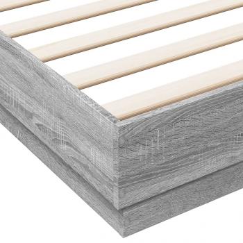 Bettgestell Grau Sonoma 200x200 cm Holzwerkstoff