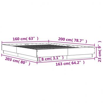 Bettgestell Sonoma-Eiche 160x200 cm Holzwerkstoff