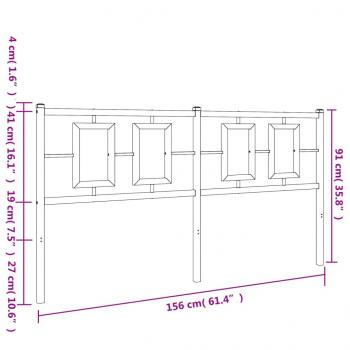 Kopfteil Metall Schwarz 150 cm