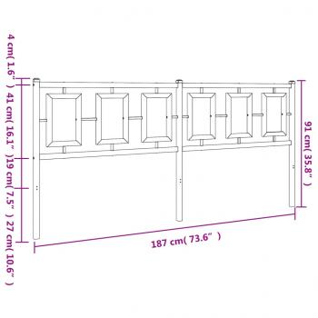 Kopfteil Metall Weiß 180 cm