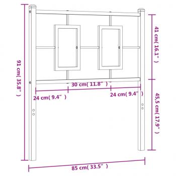 Kopfteil Metall Schwarz 80 cm