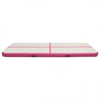 Aufblasbare Gymnastikmatte mit Pumpe 500x100x15 cm PVC Rosa