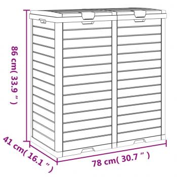 Outdoor-Mülltonne Hellbraun 78x41x86 cm Polypropylen