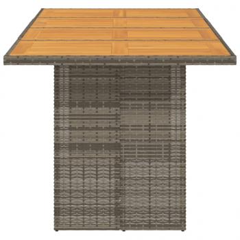 Gartentisch mit Akazienholz-Platte Grau 190x80x74cm Poly Rattan