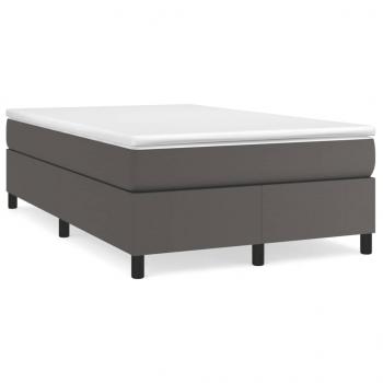 ARDEBO.de - Boxspringbett mit Matratze Grau 120x190 cm Kunstleder