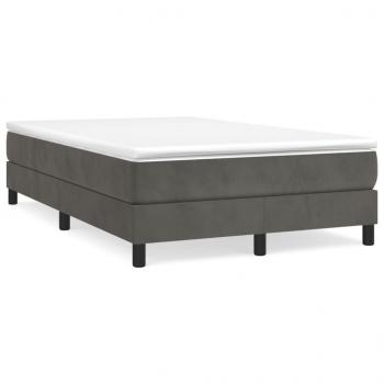 ARDEBO.de - Boxspringbett mit Matratze Dunkelgrau 120x190 cm Samt