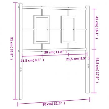 Kopfteil Metall Weiß 75 cm